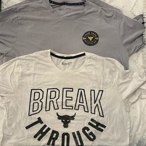 Lot of 2 project Rock under Armour shirts size xl 2 Dwayne Johnson Project Rock